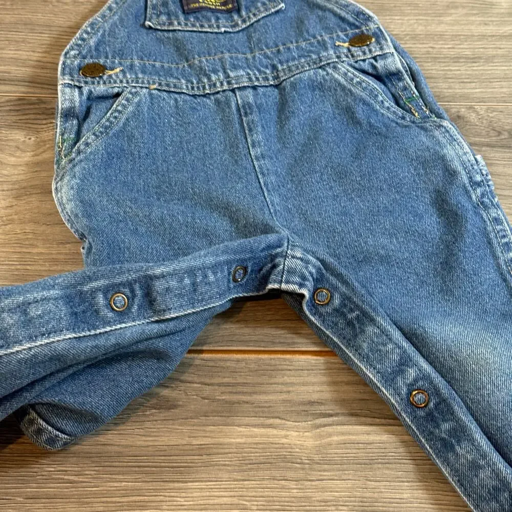 Vtg OshKosh B'Gosh Vestbak Denim Overalls Size 18M Classic Everyday USA